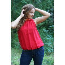 Embroidered blouse "Romance" red